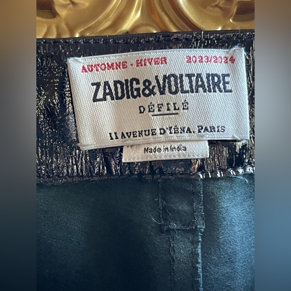 Zadig & Voltaire NWOT Peko Black Vinyl Leather Pant Women's CALL OUTS - Picture 5 of 16